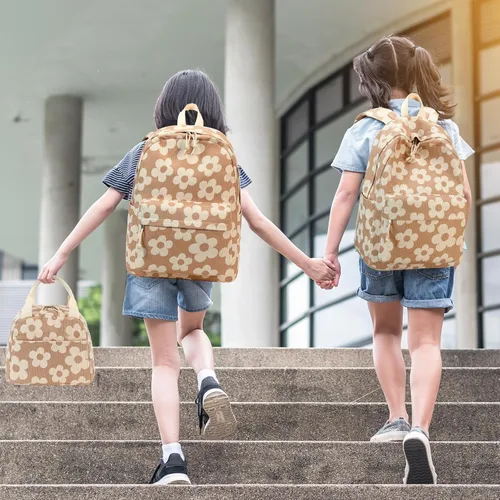 Vista 30 de LOIDOU Mochila para adolescentes y niñas, mochila escolar con lonchera y estuche para lápices, juego de bolsas escolares 3 en 1
