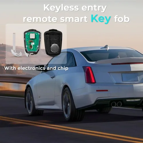 Vista 3 de HelloAuto Funda para llave de coche con entrada sin llave compatible con Cadillac ATS Escalade XTS CTS XT5 2014-2019, para Cadillac CTS Sedán