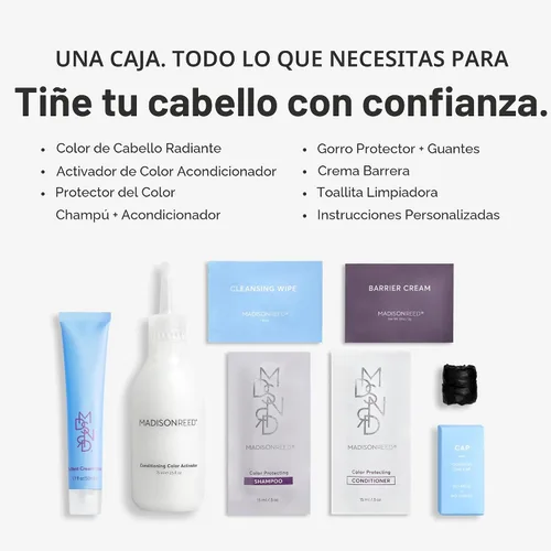 Vista 3 de Madison Reed - Kit de tinte radiante para el cabello, tinte permanente para el cabello, 100 % cobertura de canas, sin amoníaco, negro Parma 2.5NNN