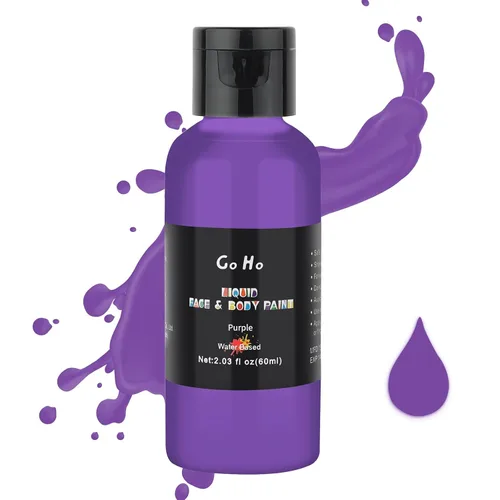 Vista 17 de Go Ho Pintura facial y corporal negra líquida (2.1 onzas), maquillaje negro a base de agua y pintura corporal para aerógrafo maquillaje especial FX