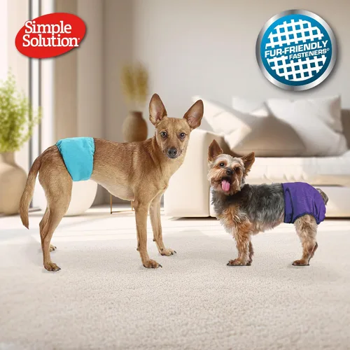 Vista 3 de Simple Solution Pañal lavable para perro hembra, pequeño, 1 paquete Dog in Heat, Potty Training, Incontinence Support, Leak Protection, Reusable