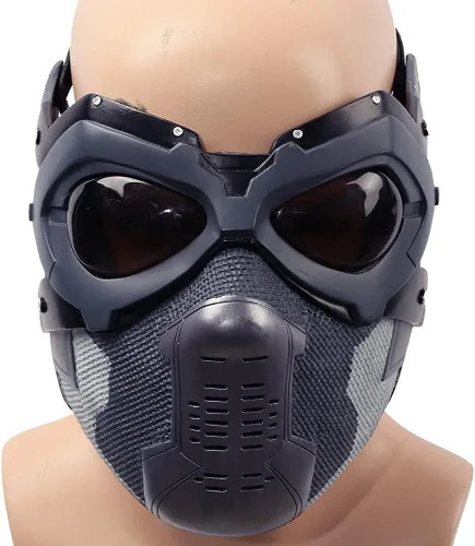 Vista 2 de Karc Máscara de Halloween para disfraz de cosplay, accesorios para hombres y adultos