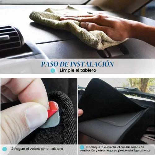 Vista 6 de Cubierta del Tablero Alfombrilla Tapete Compatible con Dodge Ram 1500 2500 3500 de 1998 1999 2000 2001 (Negro)