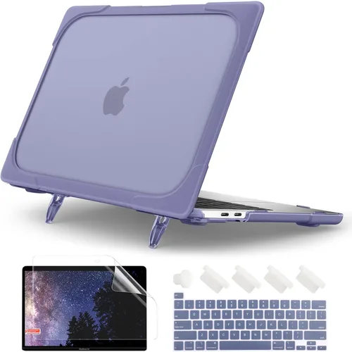 Vista 8 de Batianda - Funda resistente con nombre personalizado para MacBook Pro de 13 pulgadas 2020 2022 Add Your Name or Initials, Ergonomic Foldable Stand