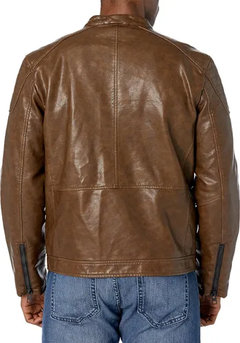 Vista 2 de Tommy Hilfiger Chaqueta militar de piel sintética para hombre