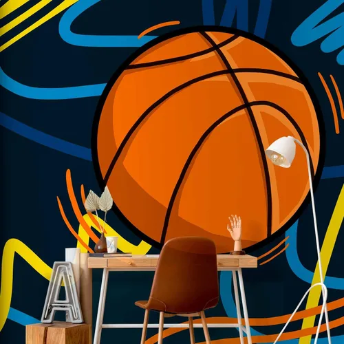 Vista 6 de artgeist Wall Mural Basketball 79x55 in - Non-Woven Wallpaper Fleece Wall Decor Photo Print Picture Image Design Home Mural Hall Sport i-A-10010-a-a