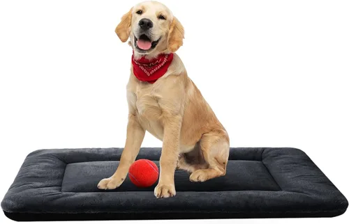 Vista 10 de Alfombrilla de cama para jaula de perro para perros extra pequeños. Cama de jaula de perro ultra suave. Alfombrilla de perrera lavable y Rosa