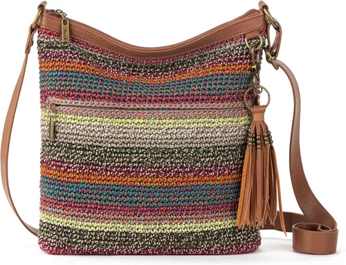 Vista 12 de The Sak Lucia - Bolso cruzado de ganchillo, bolso convertible con correa ajustable para el hombro