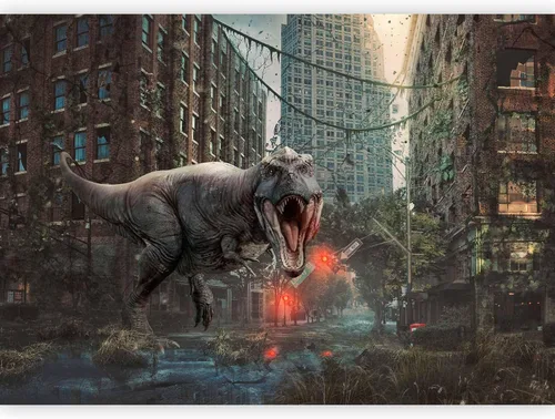 Vista 13 de artgeist Mural de pared Dinosaurios 79 x 55 pulgadas - Papel tapiz no tejido XXL Decoración de pared de forro polar Impresión fotográfica Diseño