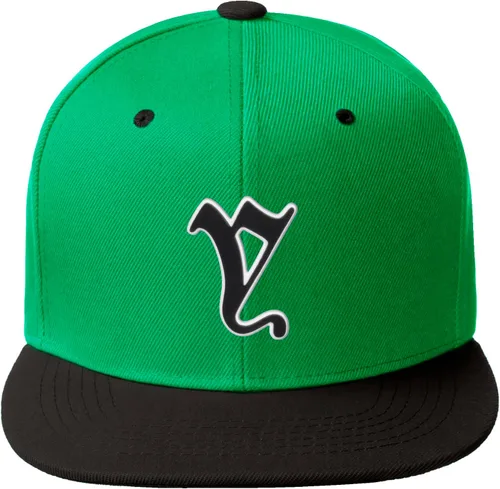 Vista 766 de Daxton Gorra clásica con visera de billete plano con letras del alfabeto inglés antiguo de la A a la Z