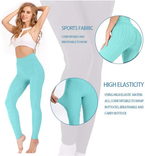 Vista 2 de AIMILIA - Leggings para mujer, levanta glúteos, anti celulitis, cintura alta, pantalones de yoga, entrenamiento, control de abdomen, mallas