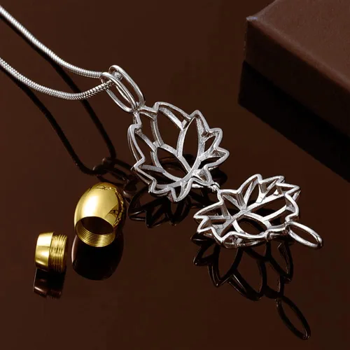 Vista 4 de AILIN Collares de urna con nombre grabado personalizado para cenizas para mujeres y hombres, collar con colgante de recuerdo conmemorativo