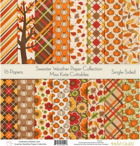 Vista 7 de Paquete de papel de patrón – Sweater Weather – Scrapbook Premium Specialty Paper de una cara de 12 x 12 pulgadas, colección incluye 16 hojas – por