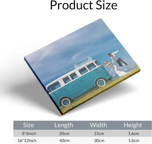 Vista 4 de Dargr Arte de pared personalizado desde tu teléfono, impresiones en lienzo personalizadas para familia, vacaciones, festivales, póster enmarcado