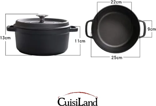 Vista 2 de Cuisiland Horno holandés de hierro fundido 4QT con tapa