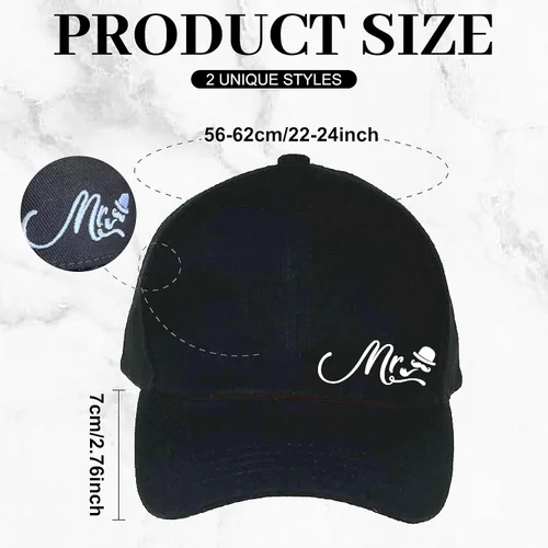 Vista 2 de PartyGifts&beyond Mr and Mrs - Gorras de béisbol de regalo, regalos de compromiso para parejas, novios y novios, regalos de luna de miel para recién