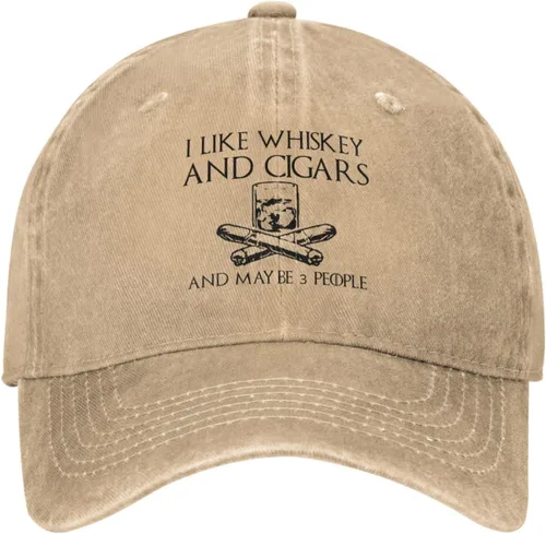Vista 131 de Philysonic Funny Hat I Like Whisky and Cigars and Maybe 3 People Sombreros para Hombres Gorras de Béisbol Gorras Ajustables