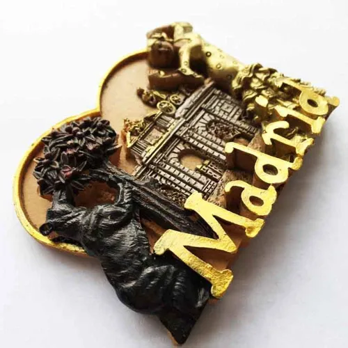 Vista 2 de 3D oso y árbol de fresa Madrid España imán de nevera regalo regalo hogar y cocina decoración etiqueta magnética, Madrid España imán refrigerador
