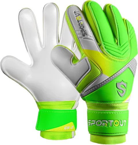 Vista 22 de Sportout Guantes de portero para niños, guantes de fútbol con doble protección en la muñeca y material de látex resistente al desgaste