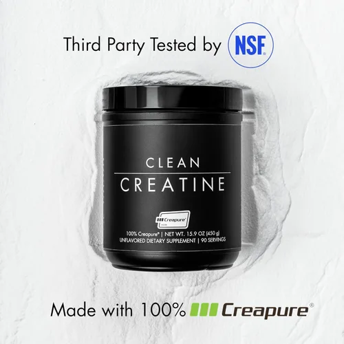 Vista 4 de CLEAN Creatina - Creapure 100% creatina monohidrato en polvo para la salud muscular, el rendimiento y el apoyo cognitivo Certificado por terceros