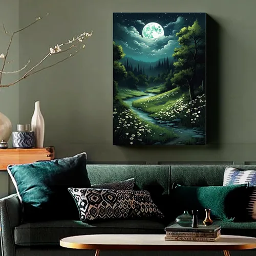 Vista 4 de Arte de pared de paisaje gótico, pinturas oscuras de la academia, póster de paisaje de bosque, póster de nube, impresión gótica vintage, academia