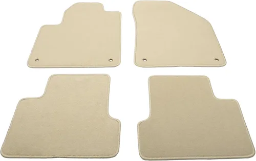 Vista 3 de IKON MOTORSPORTS, Alfombrillas de nailon para automóvil compatibles con Jeep Cherokee 4DR 2014-2023, alfombras de automóvil de pasajeros color beige
