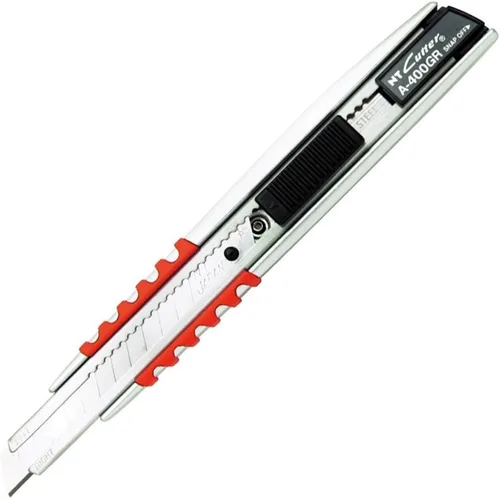 Vista 14 de NT Cutter - Cuchillo multiusos de agarre de aluminio fundido a presión de serie Premium Evolution PMG con bloqueo automático, hoja negra extra