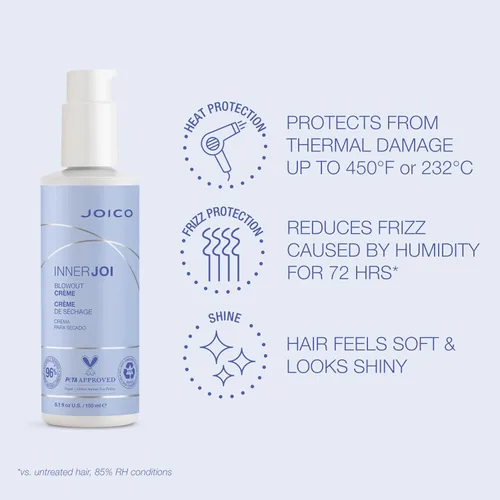 Vista 3 de Joico InnerJoi Blowout Creme Peinado para todo tipo de cabello Sin sulfatos ni parabenos Fórmula vegana derivada de forma natural