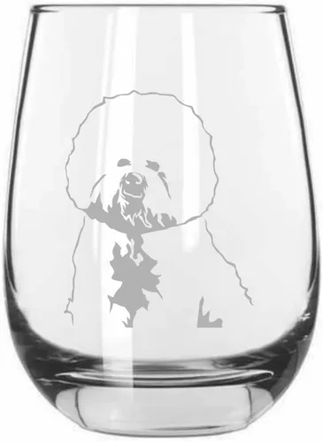 Vista 27 de Shar Pei (chino) - Vaso de vino sin tallo grabado para perro, 15.25 onzas