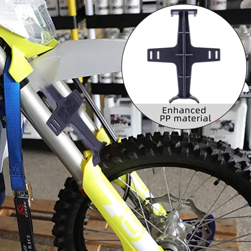 Vista 4 de Soporte de horquilla universal para motocicleta de 10.6 pulgadas, protección de horquilla de plástico, protector de horquilla, ahorrador