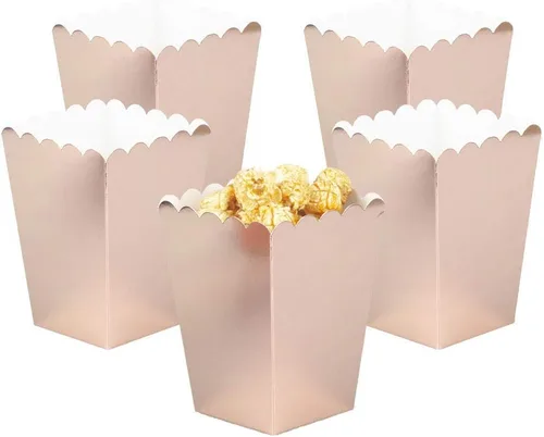 Vista 8 de Mini cajas de palomitas de maíz negras, paquete de 36 soportes desechables de papel para palomitas de maíz, recipientes para cumpleaños, bodas, Azul