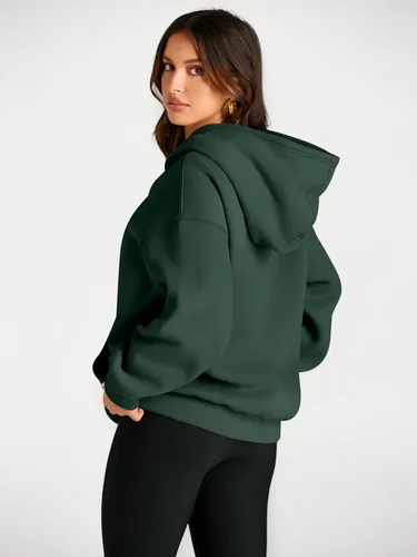 Vista 112 de Trendy Queen - Sudaderas extragrandes con capucha para mujer, suéteres de manga larga, sin botones, de vellón, de otoño, ropa de invierno
