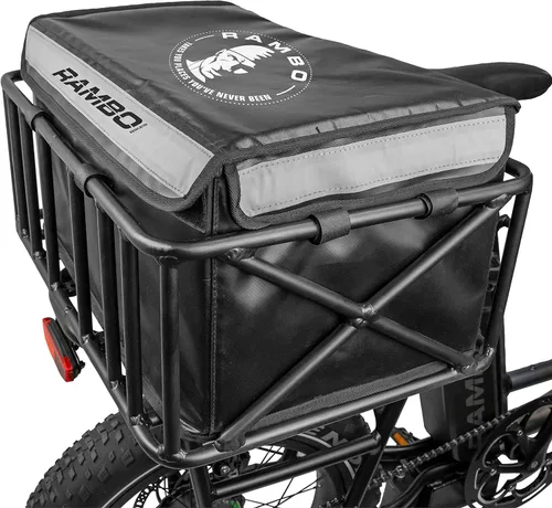 Vista 4 de Rambo Bikes - Bolsa térmica portátil grande, color negro