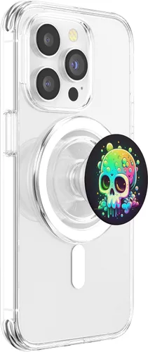 Vista 3 de Sugar Skull Synthwave Kawai Skull - PopSockets MagSafe PopGrip para iPhone