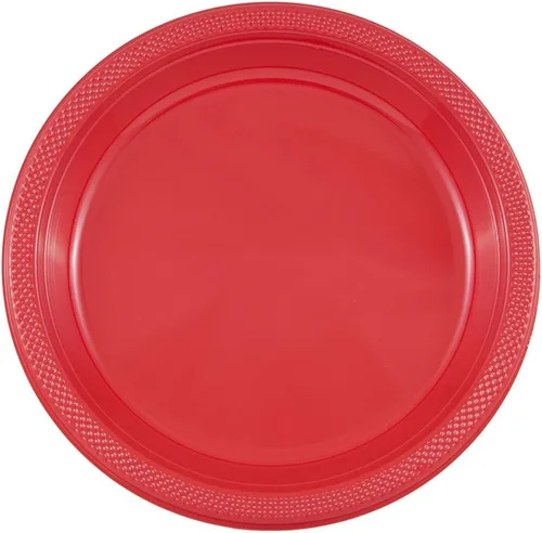 Vista 23 de Platos para fiesta de plástico redondos y cuadrados colorido de 7, 8, y 9 pulgadas, 10/20 platos por paquete, Negro