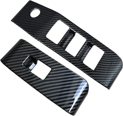 Vista 8 de ruihe 4 piezas de fibra de carbono de color de ventana de puerta de automóvil panel de control ajuste para Toyota Highlander 2020 2021 2022 2023