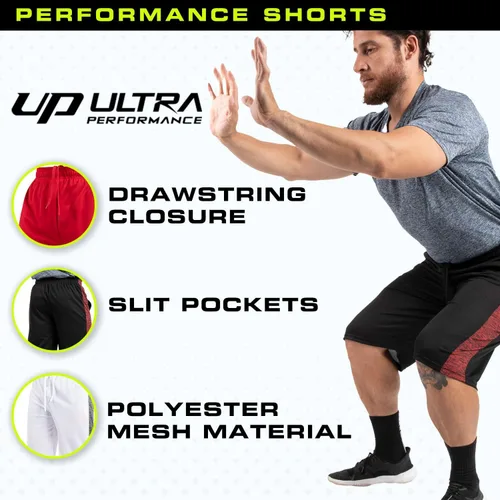 Vista 5 de Ultra Performance Paquete de 5 pantalones cortos para hombre, pantalones cortos atléticos de gimnasio, pantalones cortos de baloncesto para hombres