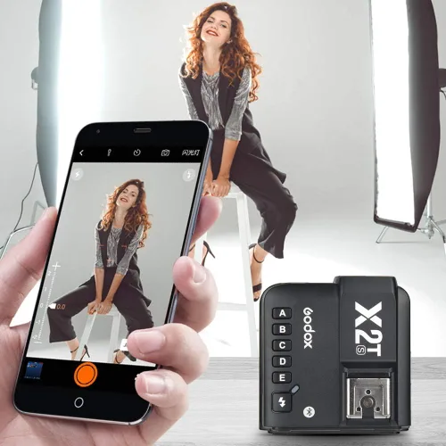 Vista 6 de Godox Disparador de flash inalámbrico X2T-S compatible con cámara Sony, conexión Bluetooth, control de aplicación, transmisor HSS 1/8000s para Godox