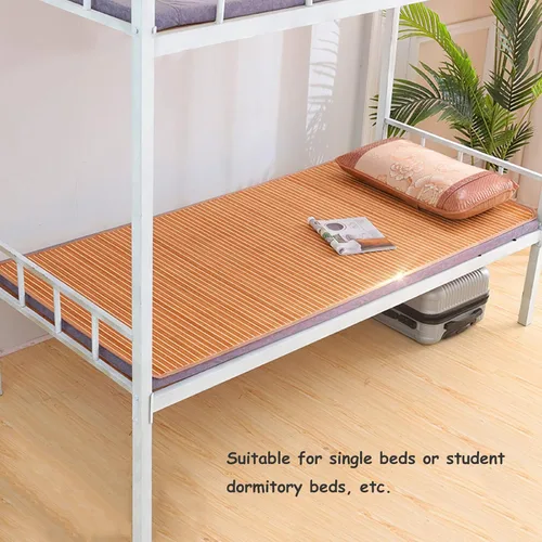 Vista 9 de Tapete de verano de bambú para dormir, plegable de doble cara para cama, cubrecolchón individual Queen fresco para sala de estar, dormitorio