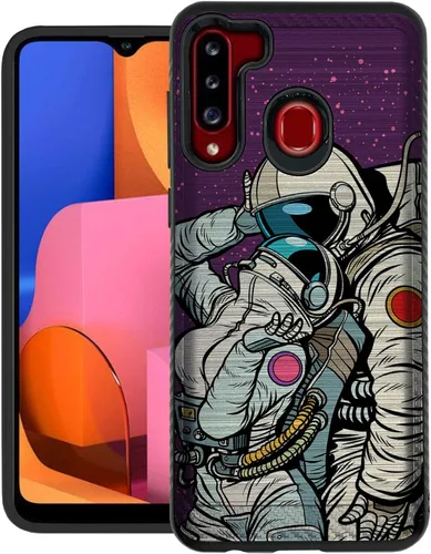 Vista 7 de CasesOnDeck - Funda de agarre compatible con Samsung Galaxy A21 y A21 [blindaje cepillado] Funda delgada y resistente, color negro mate