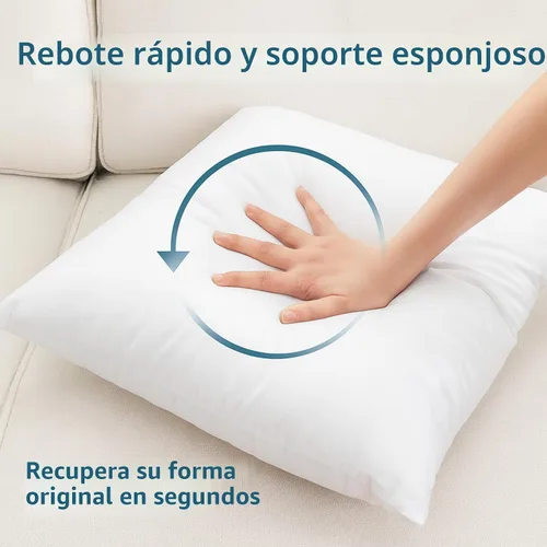 Vista 3 de LANE LINEN Relleno de almohada de 12 x 20 pulgadas, juego de 4 almohadas decorativas blancas para sofá cama, rellenos de almohada esponjosos