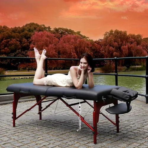 Vista 2 de Master Massage Montclair Therma Top - Mesa de masaje portátil con espuma viscoelástica y acceso Reiki, color negro