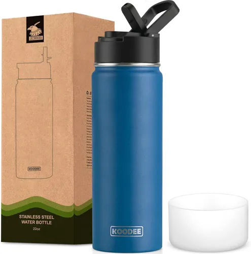 Vista 78 de koodee Botella de agua para niños, botella de agua de acero inoxidable de 12 onzas con aislamiento al vacío para la escuela, botella de agua de boca