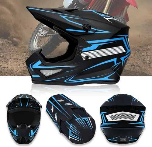 Vista 2 de Casco de motocross para jóvenes, cascos de bicicleta de tierra para niños, cascos de motocicleta todoterreno, bicicleta de montaña, BMX, MX