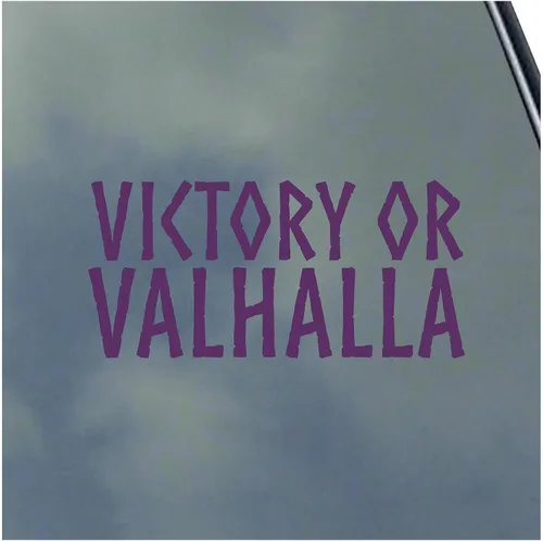 Vista 9 de Adhesivo de vinilo Victory or Valhalla Viking Asatru Thor Loki Runic Symbol Find Your Way Negro