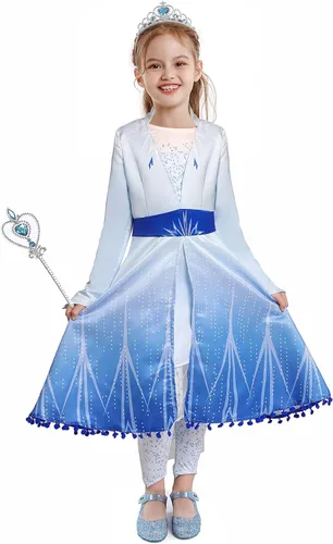 Vista 2 de YOJOJOCO Disfraces de princesa para niñas, vestidos y accesorios de princesa