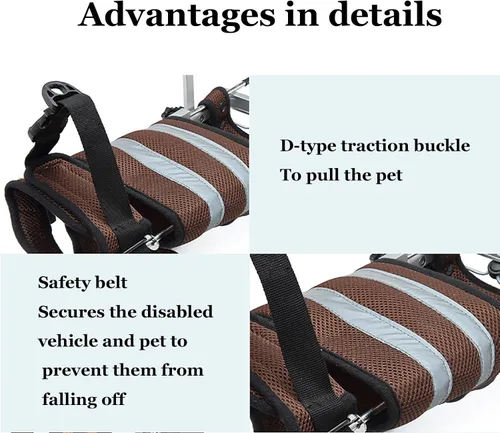 Vista 4 de Dog Wheelchair for Back Legs Adjustable, 2-Wheels Dog Carts with Wheels, Lightweight Pets Back Limb Walking Mobility Aids for Injured, Disabled