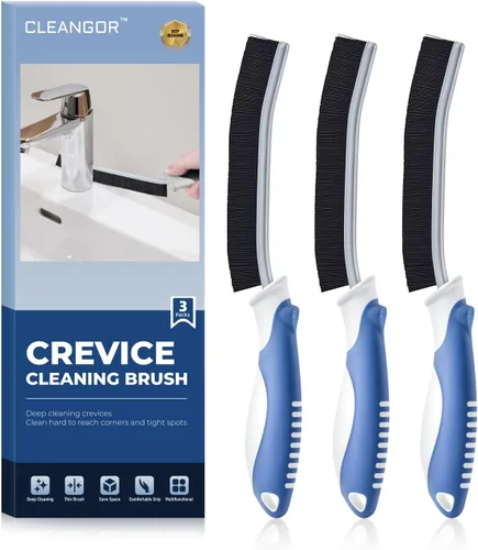 Vista 10 de Cleangor Cepillos de limpieza de grietas, cepillo de limpieza para espacios pequeños difíciles de alcanzar, artículos esenciales para el hogar