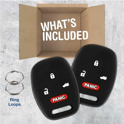 Vista 3 de 2 fundas de repuesto para llavero KeylessOption para Honda Accord Civic CRV Pilot 2003, 2004, 2005, 2006, 2007, 2008, 2009, 2010, 2011, 2012, 2013