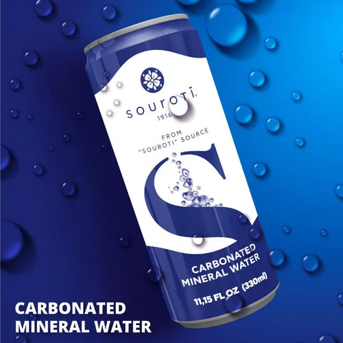 Vista 9 de SOUROTI Agua mineral carbonatada sin sabor con gas Bebida saludable rica en minerales y oligoelementos Paquete de 24, latas de 11.2 onzas